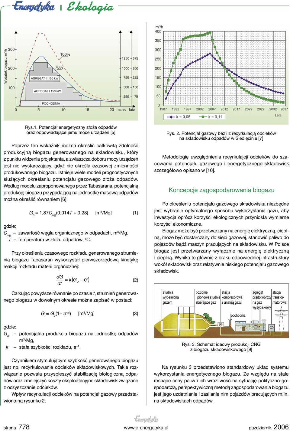 widzenia projektanta, a zwłaszcza doboru mocy urządzeń jest nie wystarczający, gdyż nie określa czasowej zmienności produkowanego biogazu.