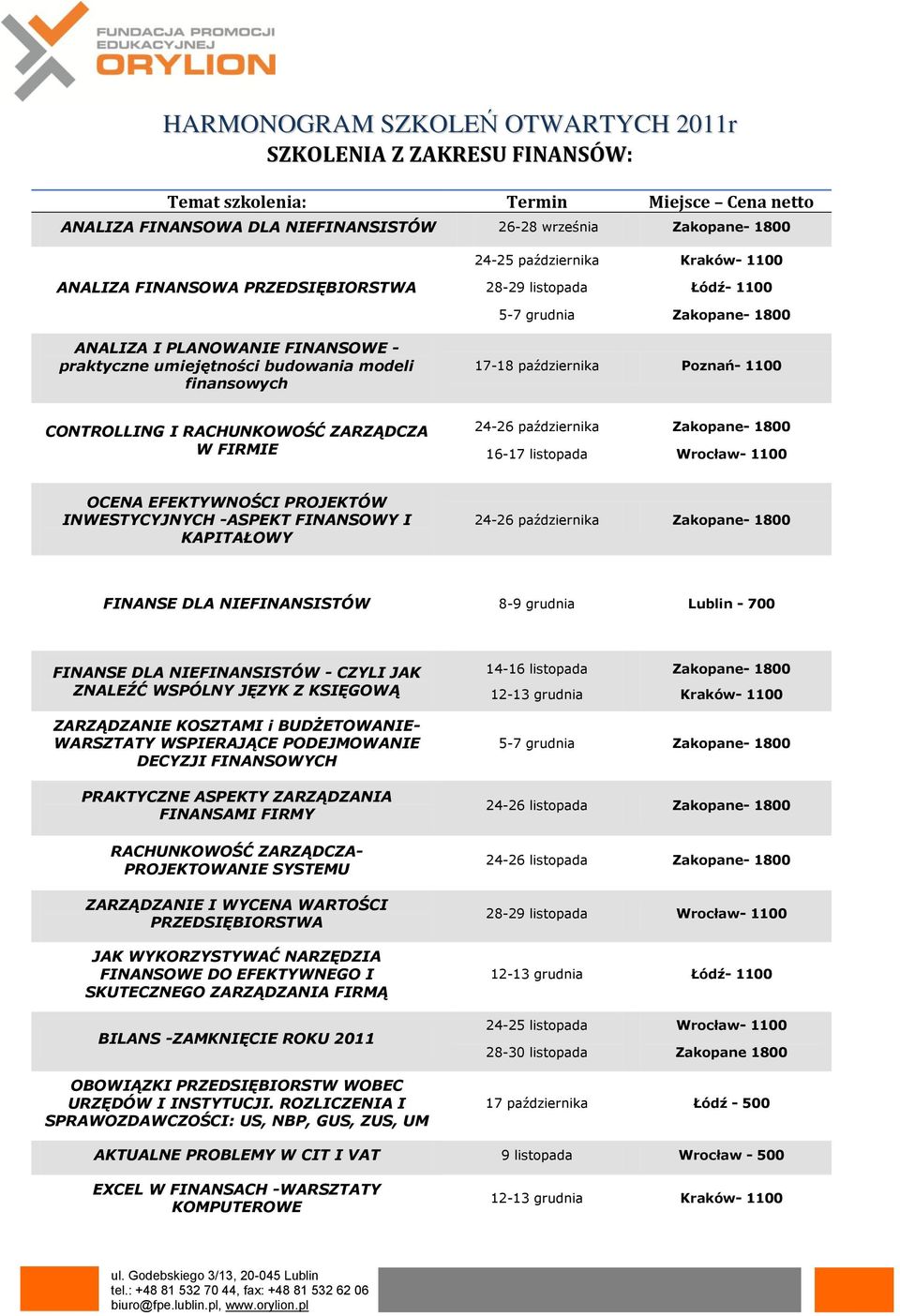 EFEKTYWNOŚCI PROJEKTÓW INWESTYCYJNYCH -ASPEKT FINANSOWY I KAPITAŁOWY FINANSE DLA NIEFINANSISTÓW 8-9 grudnia Lublin - 700 FINANSE DLA NIEFINANSISTÓW - CZYLI JAK ZNALEŹĆ WSPÓLNY JĘZYK Z KSIĘGOWĄ 14-16