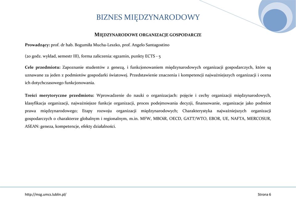jeden z podmiotów gospodarki światowej. Przedstawienie znaczenia i kompetencji najważniejszych organizacji i ocena ich dotychczasowego funkcjonowania.
