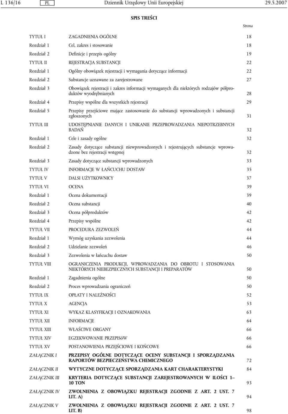 rejestracji i wymagania dotyczące informacji 22 Rozdział 2 Substancje uznawane za zarejestrowane 27 Rozdział 3 Obowiązek rejestracji i zakres informacji wymaganych dla niektórych rodzajów