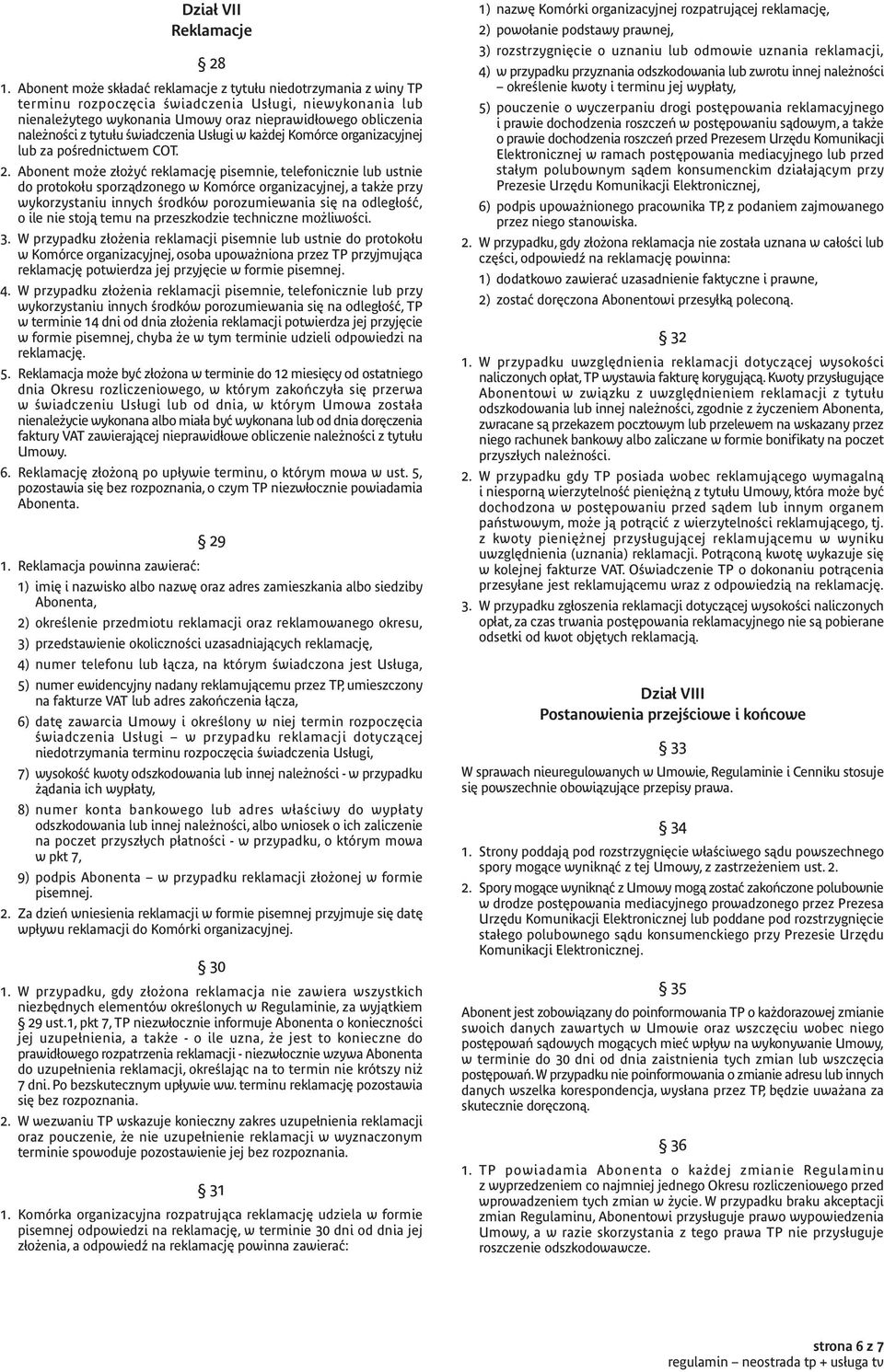 regulamin neostrada tp + usługa tv Dział I Definicje - PDF Darmowe  pobieranie