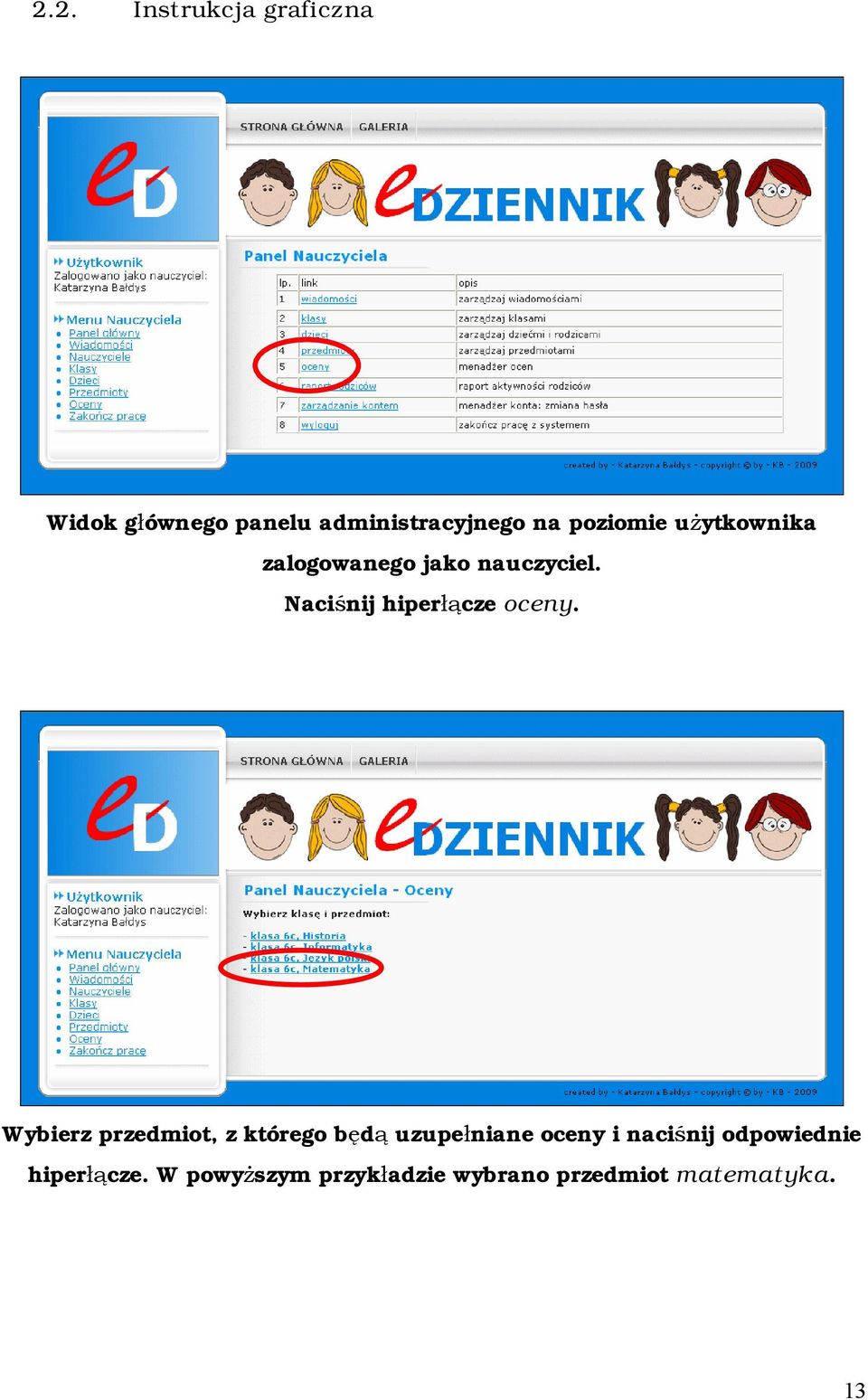 Naciśnij hiperłącze oceny.