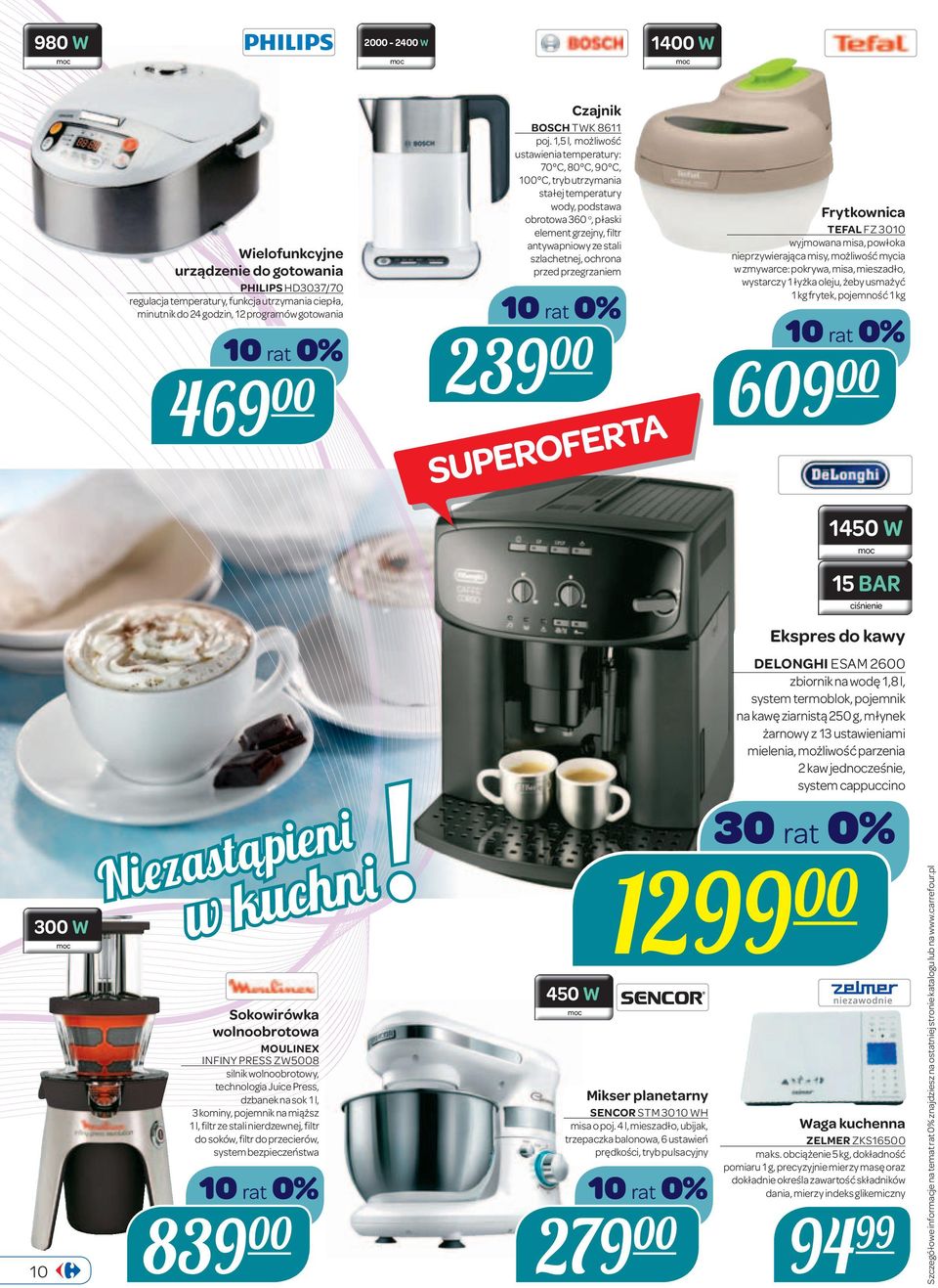 1,5 l, możliwość ustawienia temperatury: 70 C, 80 C, 90 C, 100 C, tryb utrzymania stałej temperatury wody, podstawa obrotowa 360 o, płaski element grzejny, filtr antywapniowy ze stali szlachetnej,