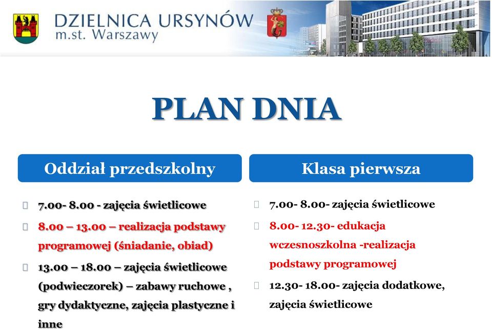 30- edukacja programowej (śniadanie, obiad) wczesnoszkolna -realizacja 13.00 18.