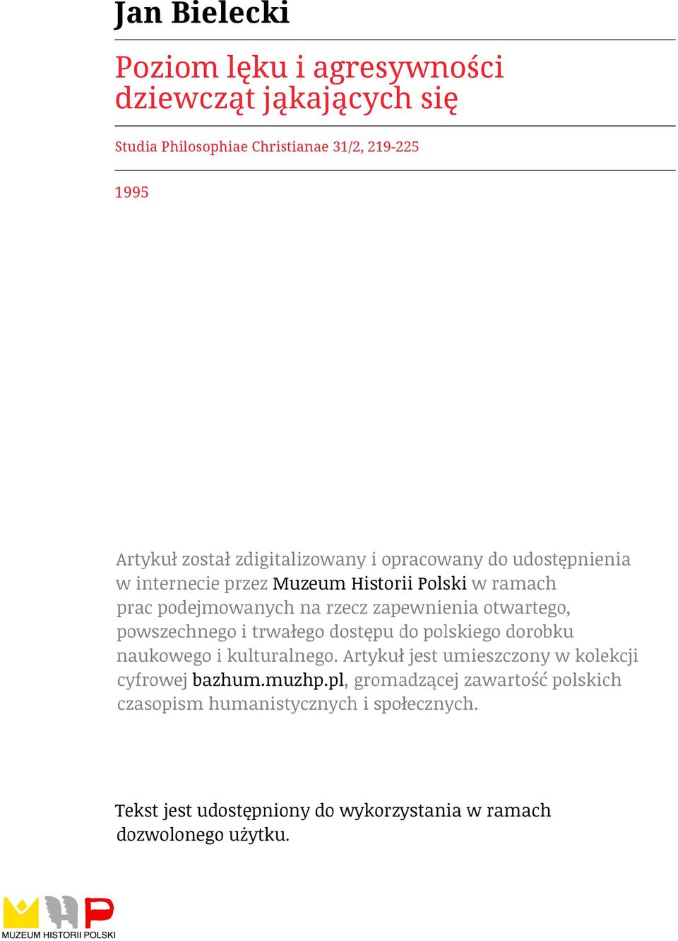 jąkających się Studia
