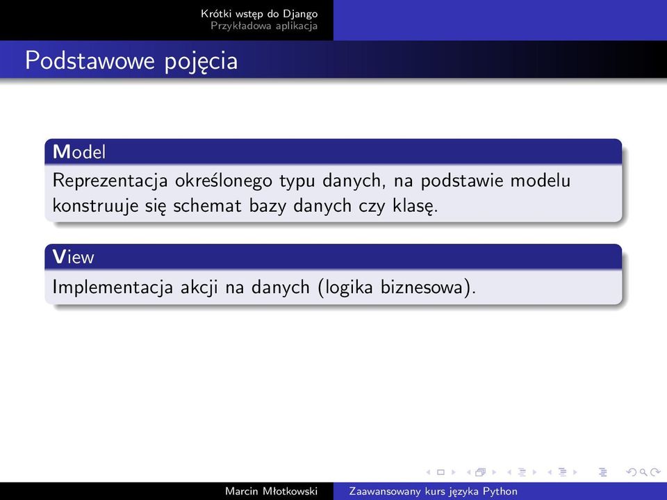 konstruuje się schemat bazy danych czy klasę.