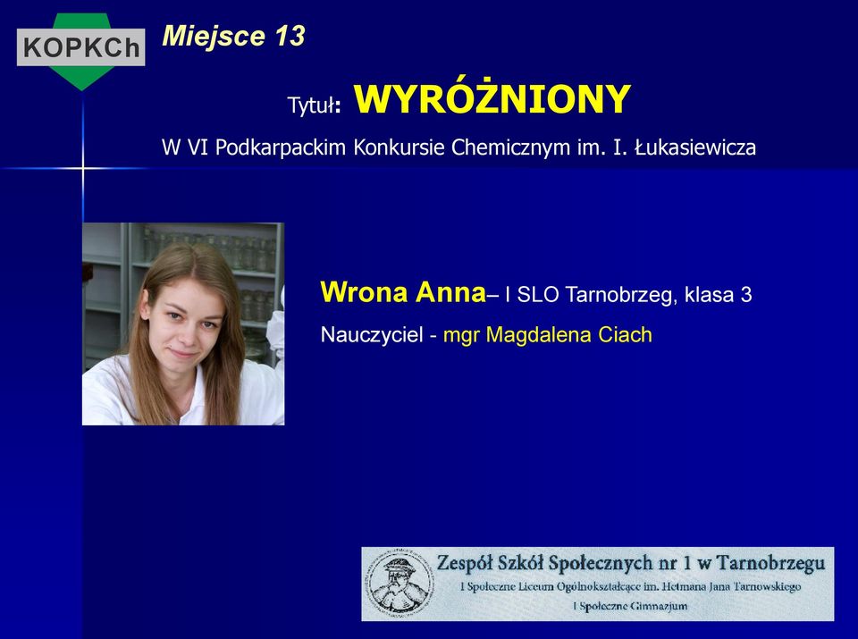 Łukasiewicza Wrona Anna I SLO