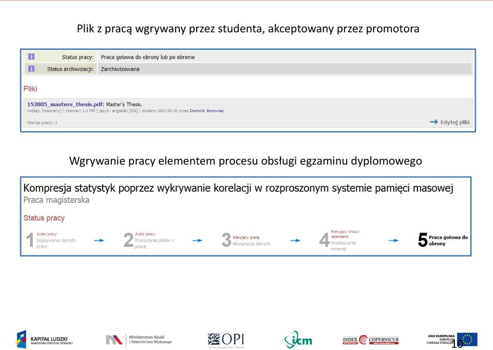 promotora Wgrywanie pracy