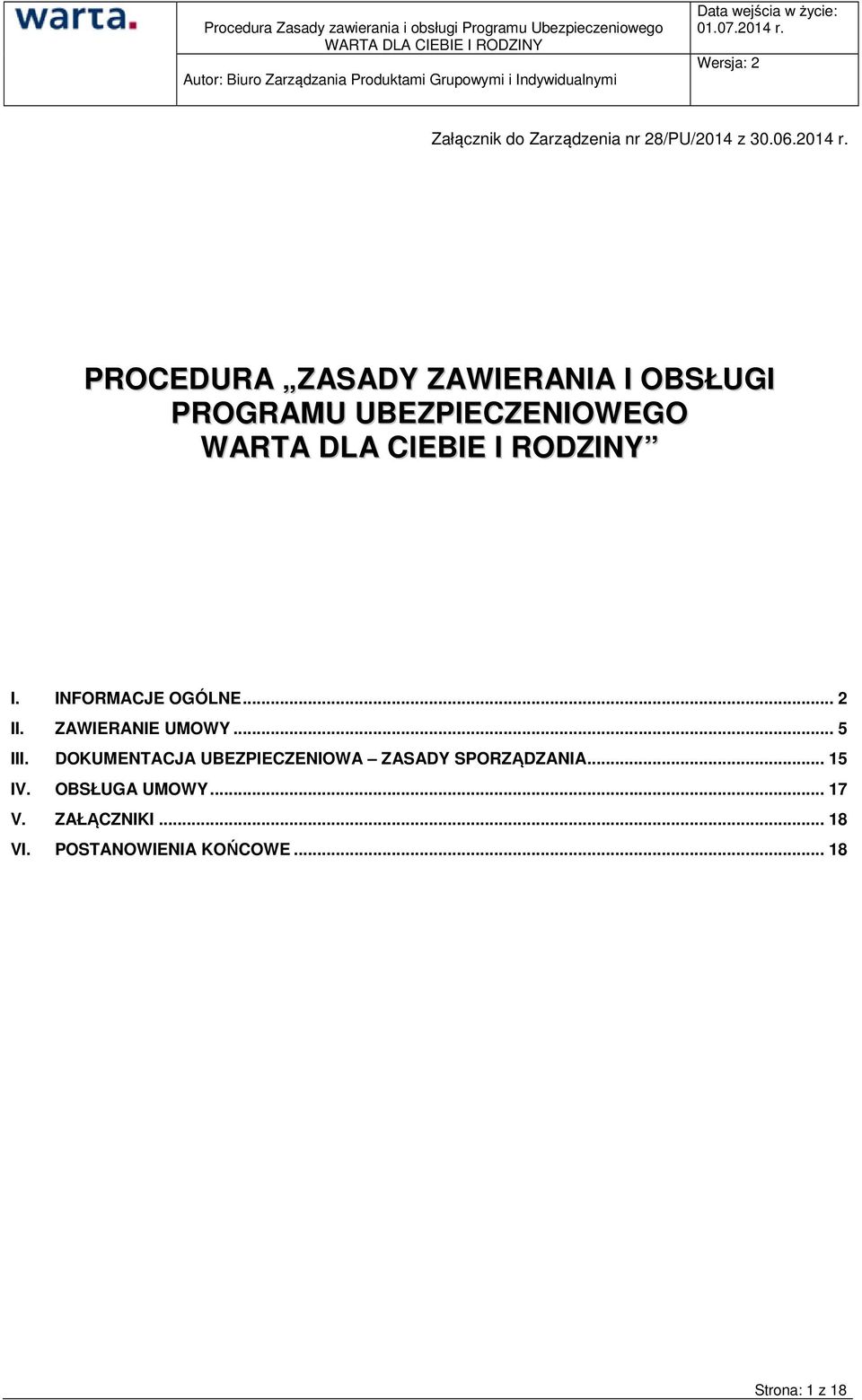 INFORMACJE OGÓLNE... 2 II. ZAWIERANIE UMOWY... 5 III.