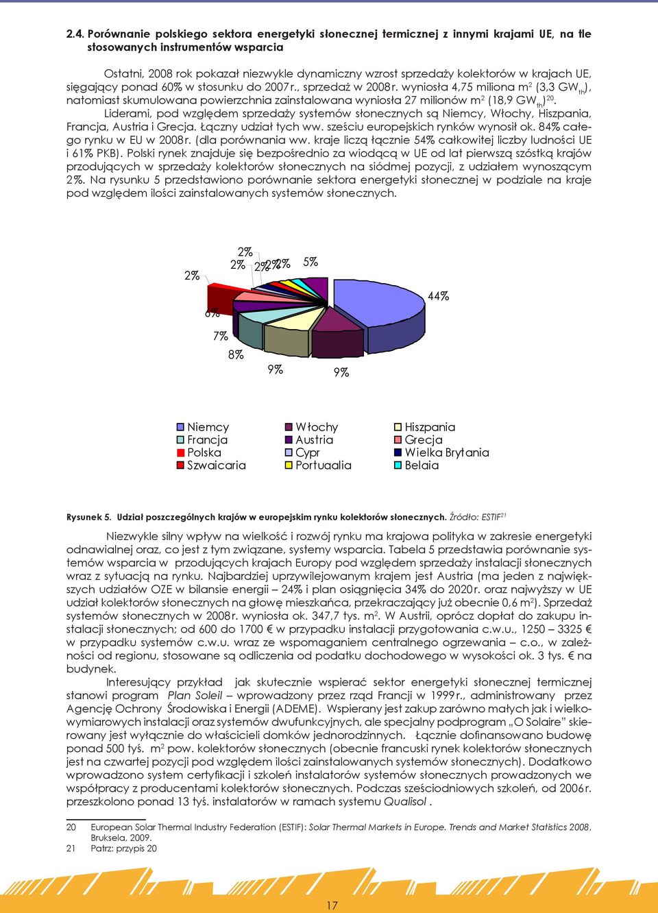 wyniosła 4,75 miliona m 2 (3,3 GW th ), natomiast skumulowana powierzchnia zainstalowana wyniosła 27 milionów m 2 (18,9 GW th ) 20.