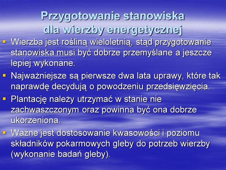 Najważniejsze są pierwsze dwa lata uprawy, które tak naprawdę decydują o powodzeniu przedsięwzięcia.