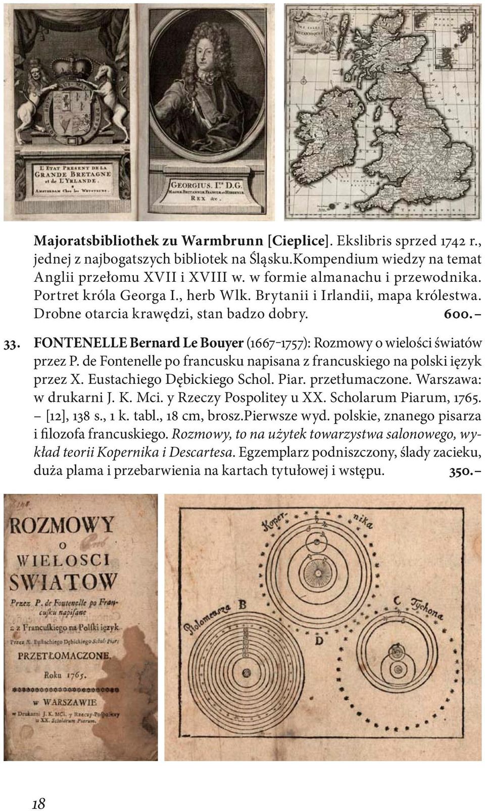 FONTENELLE Bernard Le Bouyer (1667 1757): Rozmowy o wielości światów przez P. de Fontenelle po francusku napisana z francuskiego na polski ięzyk przez X. Eustachiego Dębickiego Schol. Piar.