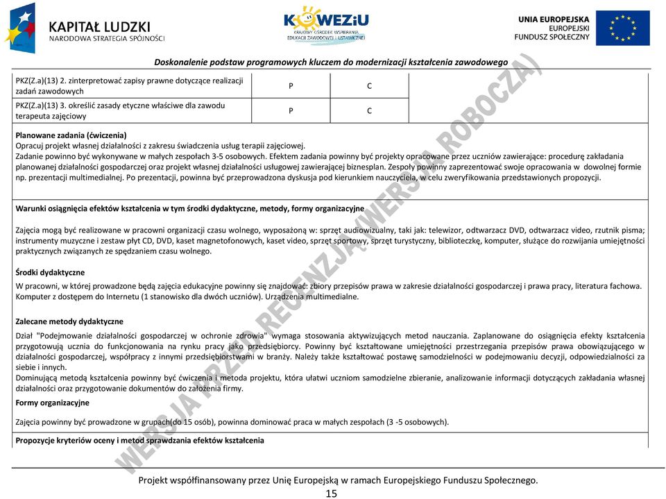 Zadanie powinno być wykonywane w małych zespołach 3-5 osobowych.