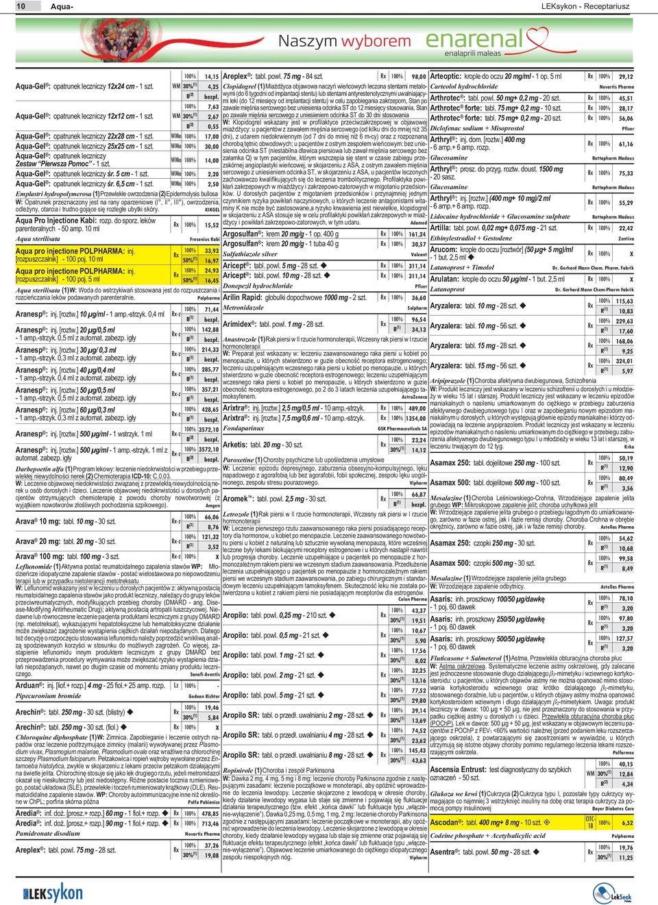Novartis Pharma mi leki (do 12 miesiêcy od implantacji stentu) w celu zapobiegania zakrzepom, Stan po Arthrotec : tabl. powl. 50 mg+ 0,2 mg - 20 szt.