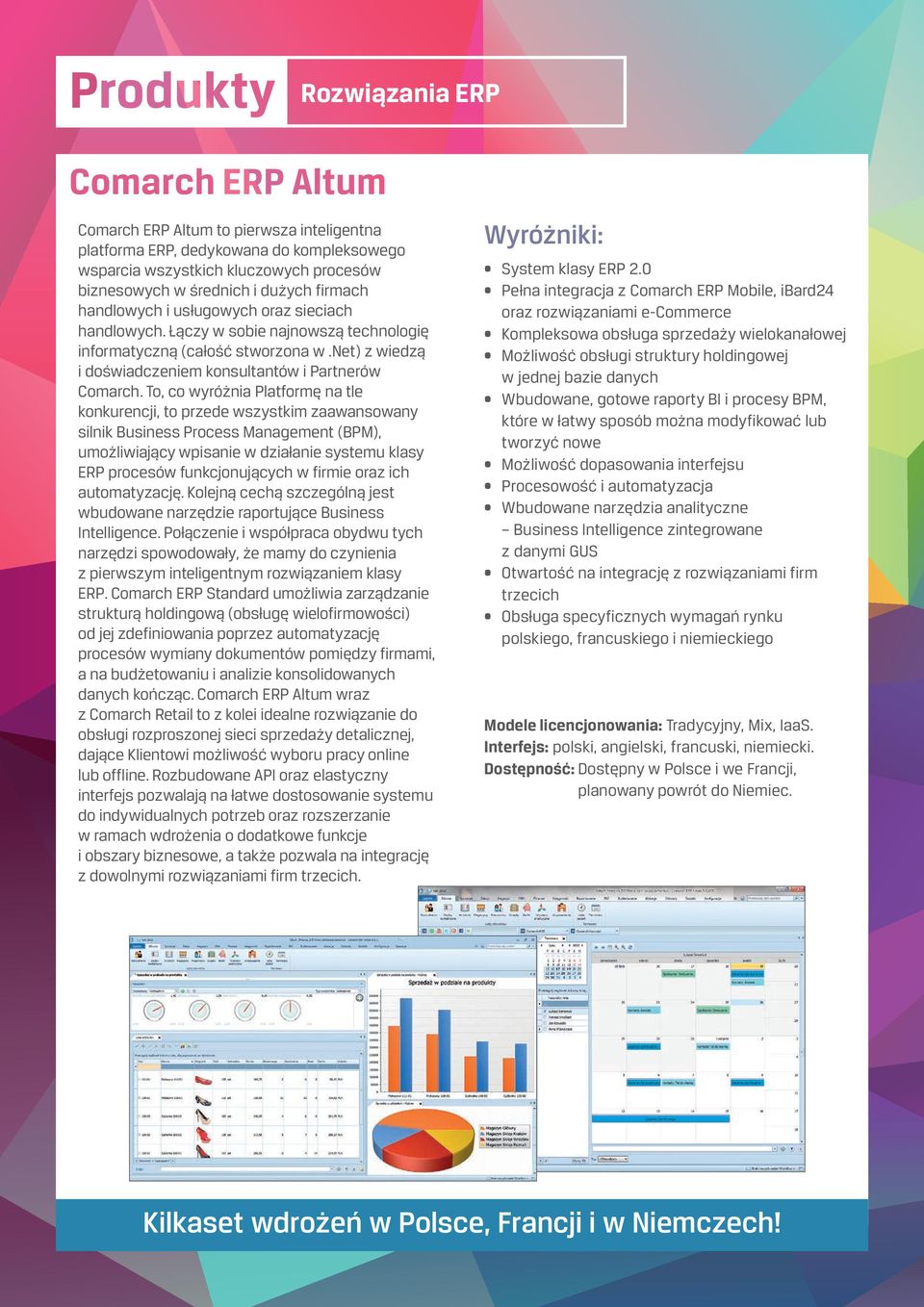 To, co wyróżnia Platformę na tle konkurencji, to przede wszystkim zaawansowany silnik Business Process Management (BPM), umożliwiający wpisanie w działanie systemu klasy ERP procesów funkcjonujących