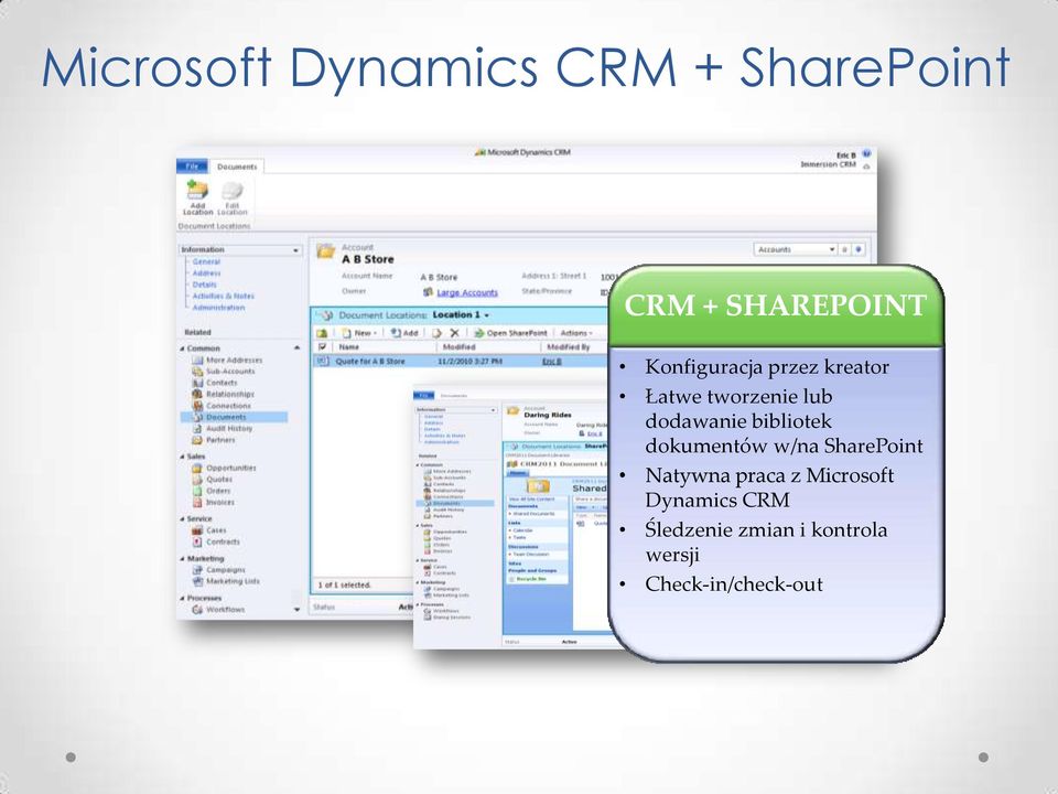 dokumentów w/na SharePoint Natywna praca z Microsoft