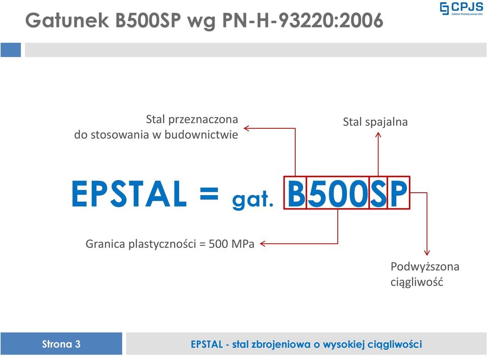 Stal spajalna EPSTAL = gat.