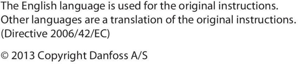 Other languages are a translation of the 