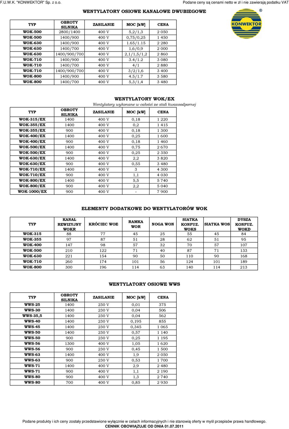 2 3 080 WOK710 1400/700 400 V 4/1 2 880 WOK710 1400/900/700 400 V 3/2/1,6 3 400 WOK800 1400/900 400 V 4.5/1.