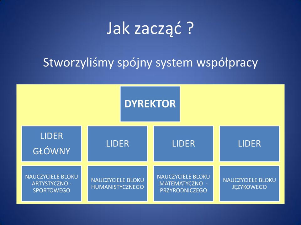 LIDER LIDER LIDER NAUCZYCIELE BLOKU ARTYSTYCZNO - SPORTOWEGO