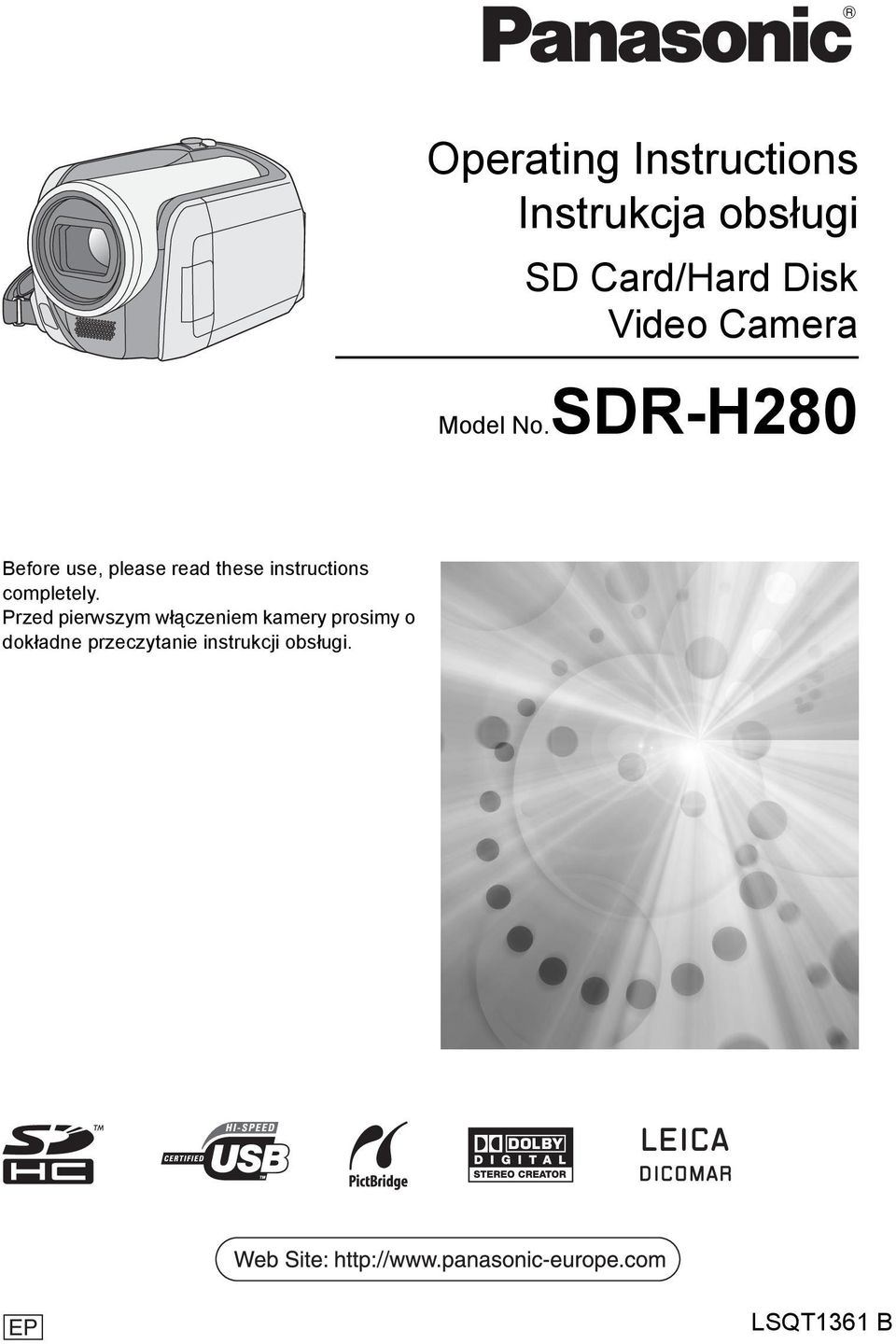 SDR-H280 Before use, please read these instructions