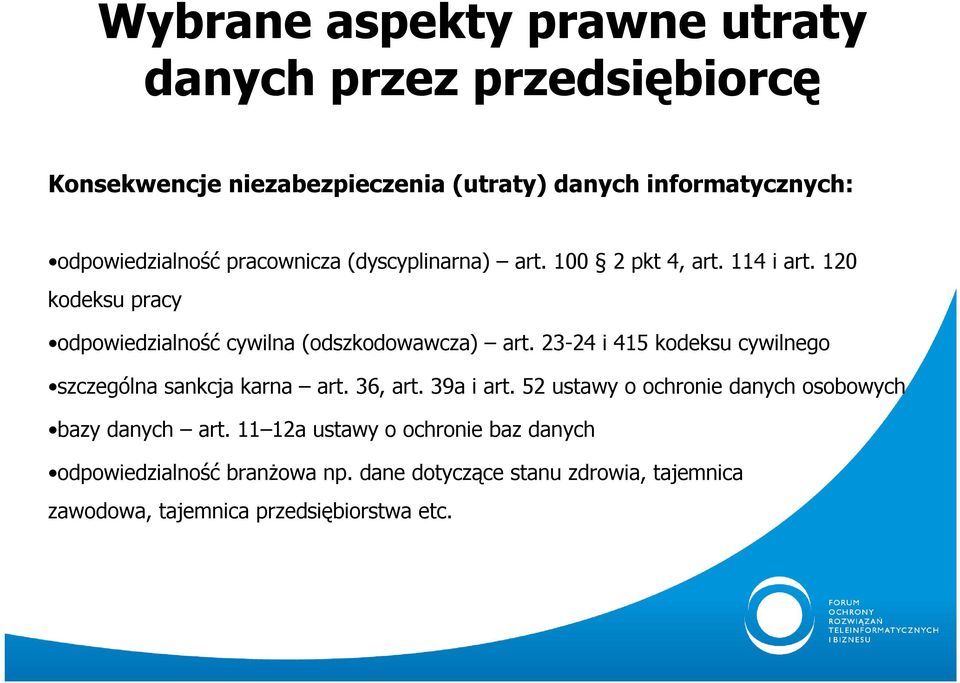 23-24 i 415 kodeksu cywilnego szczególna sankcja karna art. 36, art. 39a i art.