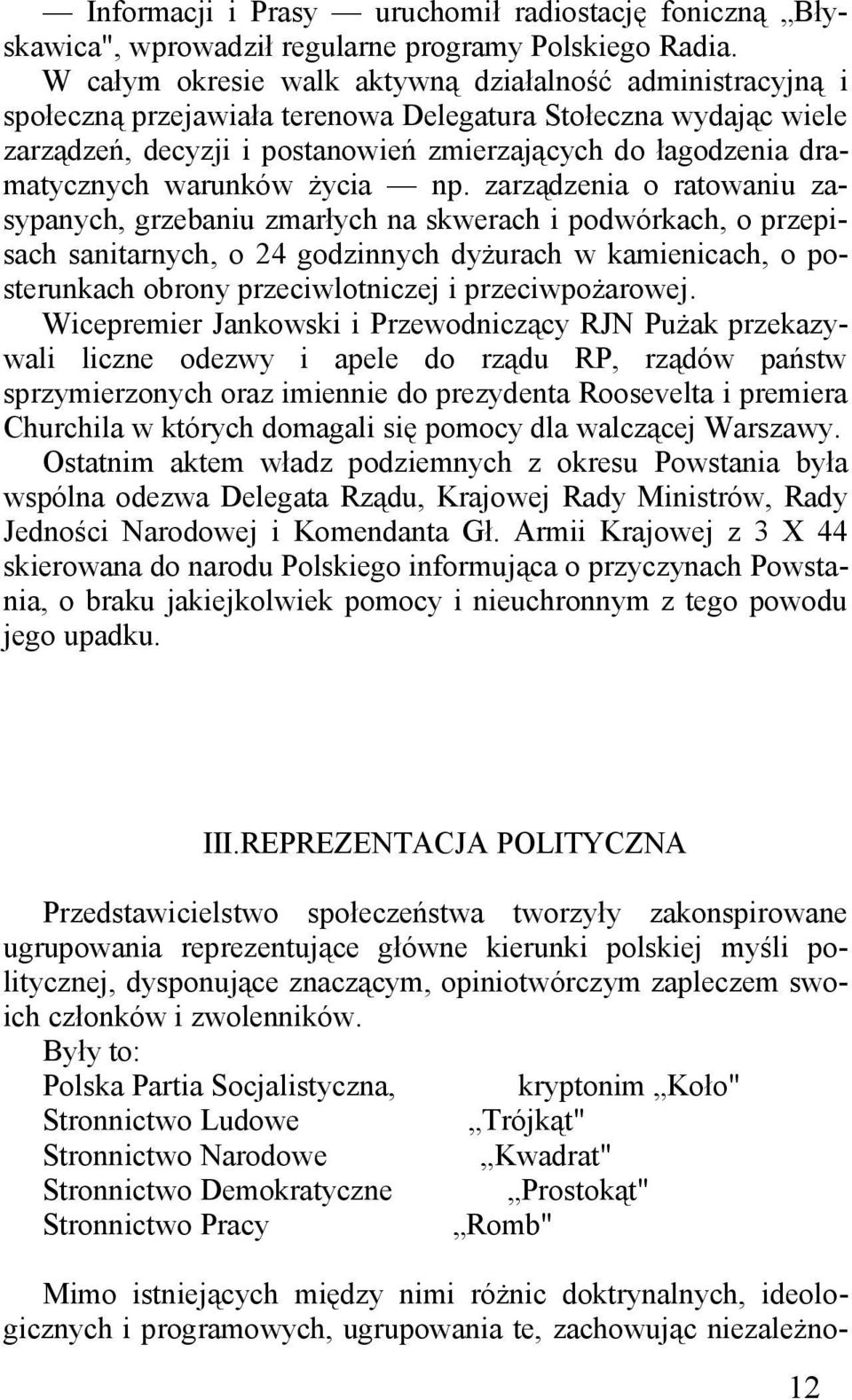 warunków życia np.
