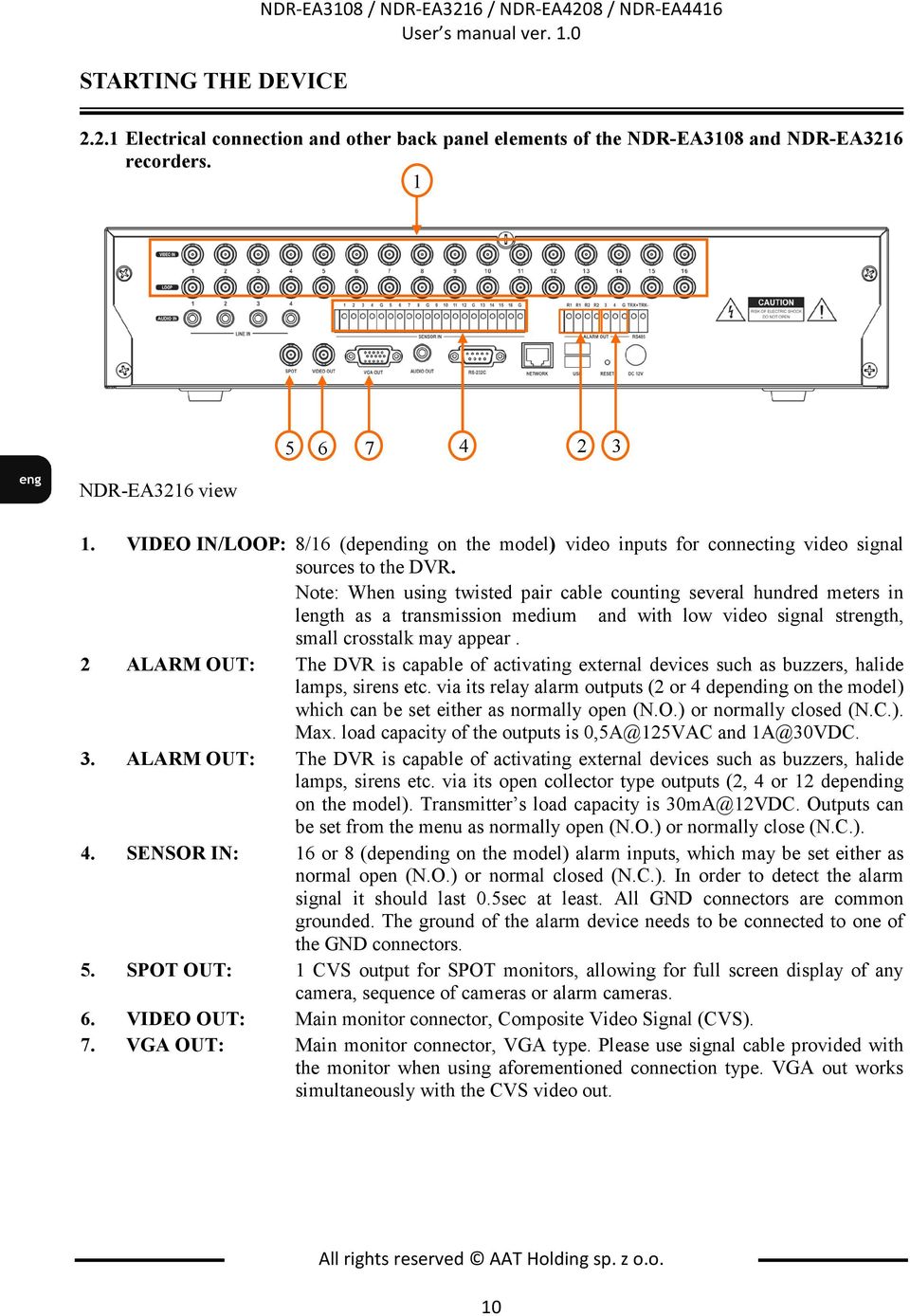 Note: When using twisted pair cable counting several hundred meters in length as a transmission medium and with low video signal strength, small crosstalk may appear.