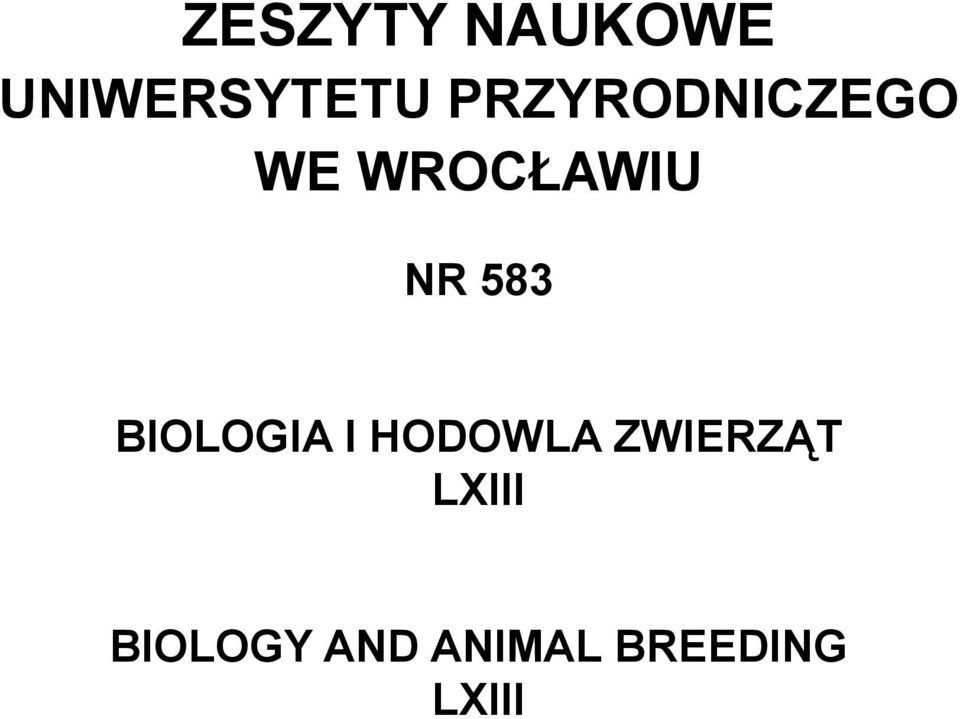 583 Biologia i hodowla zwierząt