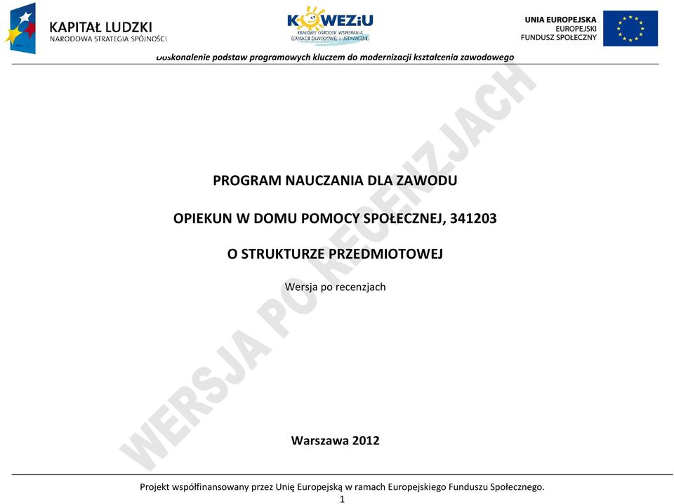 recenzjach Warszawa 2012 rojekt współfinansowany