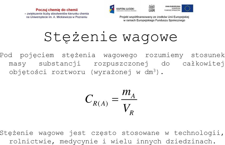 (wyrażonej w dm 3 ).