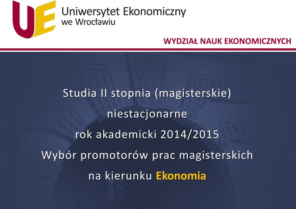 2014/2015 Wybór promotorów prac