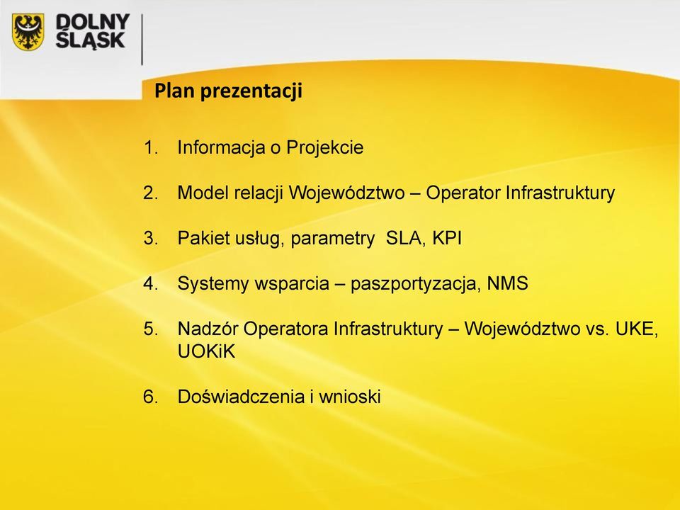 Pakiet usług, parametry SLA, KPI 4.