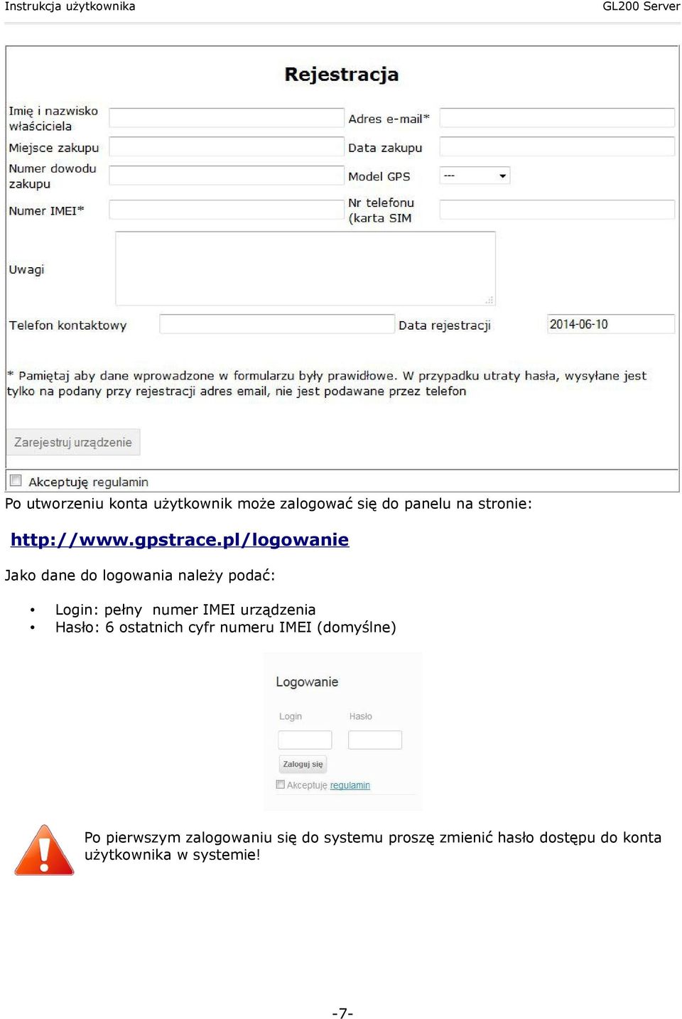 pl/logowanie Jako dane do logowania należy podać: Login: pełny numer IMEI