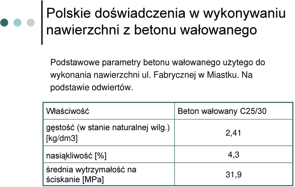 Fabrycznej w Miastku. Na podstawie odwiertów.