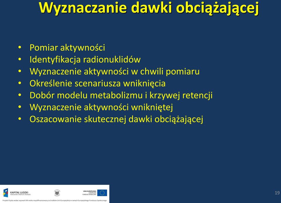 scenariusza wniknięcia Dobór modelu metabolizmu i krzywej retencji