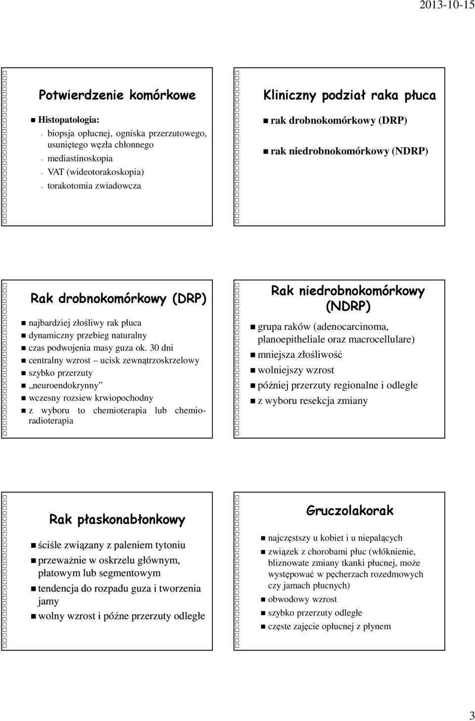 30 dni centralny wzrost ucisk zewnątrzoskrzelowy szybko przerzuty neuroendokrynny wczesny rozsiew krwiopochodny z wyboru to chemioterapia lub chemioradioterapia Rak niedrobnokomórkowy (NDRP) grupa