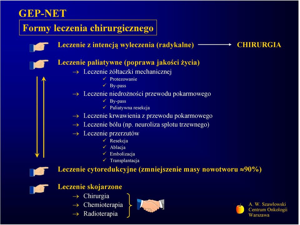 Leczenie krwawienia z przewodu pokarmowego Leczenie bólu (np.