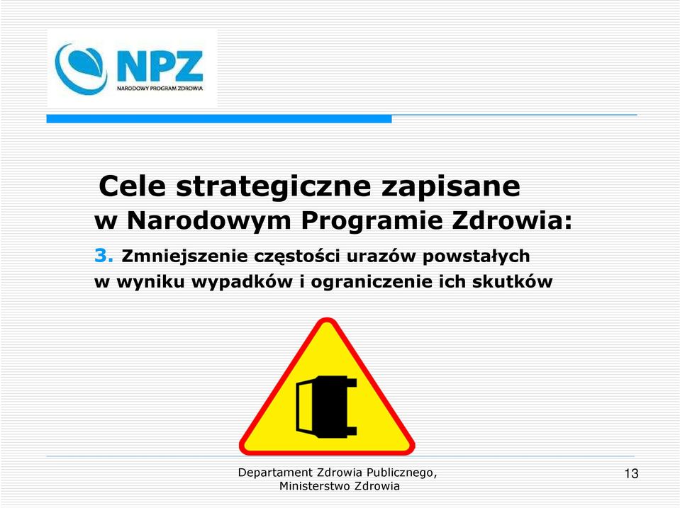 Zmniejszenie częstości urazów