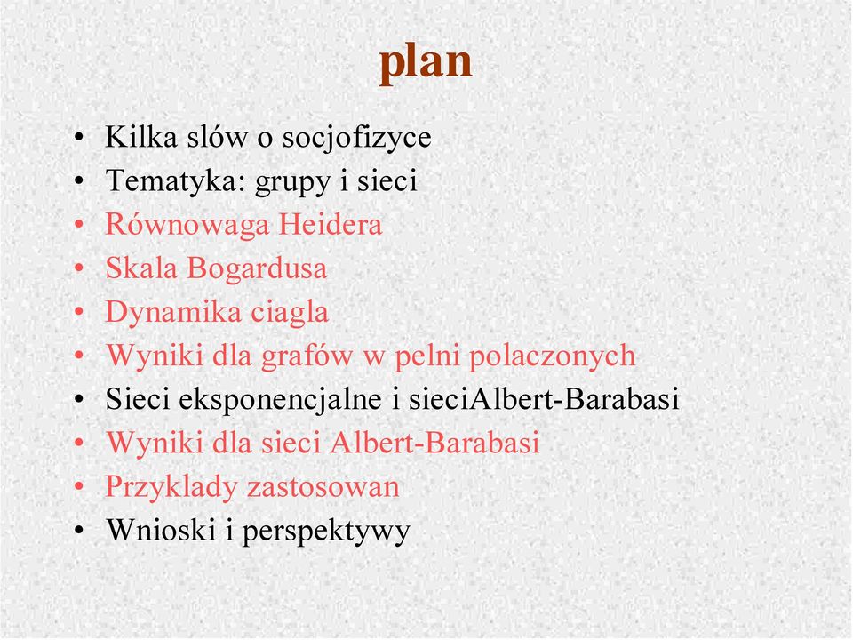 polaczonych Sieci eksponencjalne i siecialbert-barabasi Wyniki