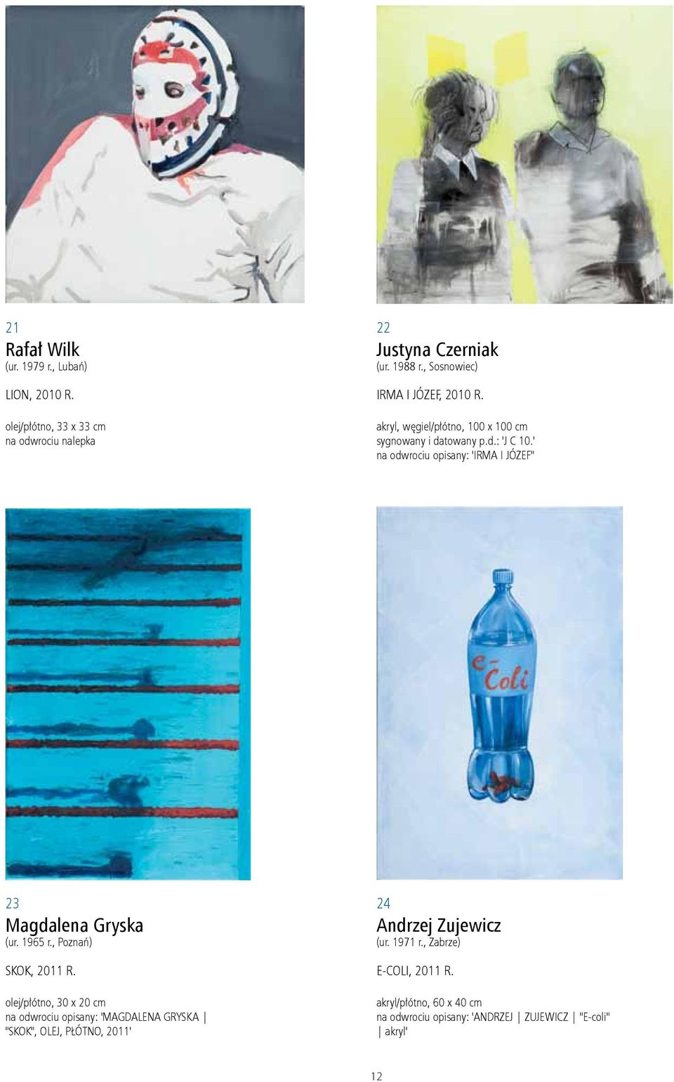 ' na odwrociu opisany: 'IRMA I JÓZEF" 23 Magdalena Gryska (ur. 1965 r., Poznań) Skok, 2011 r.