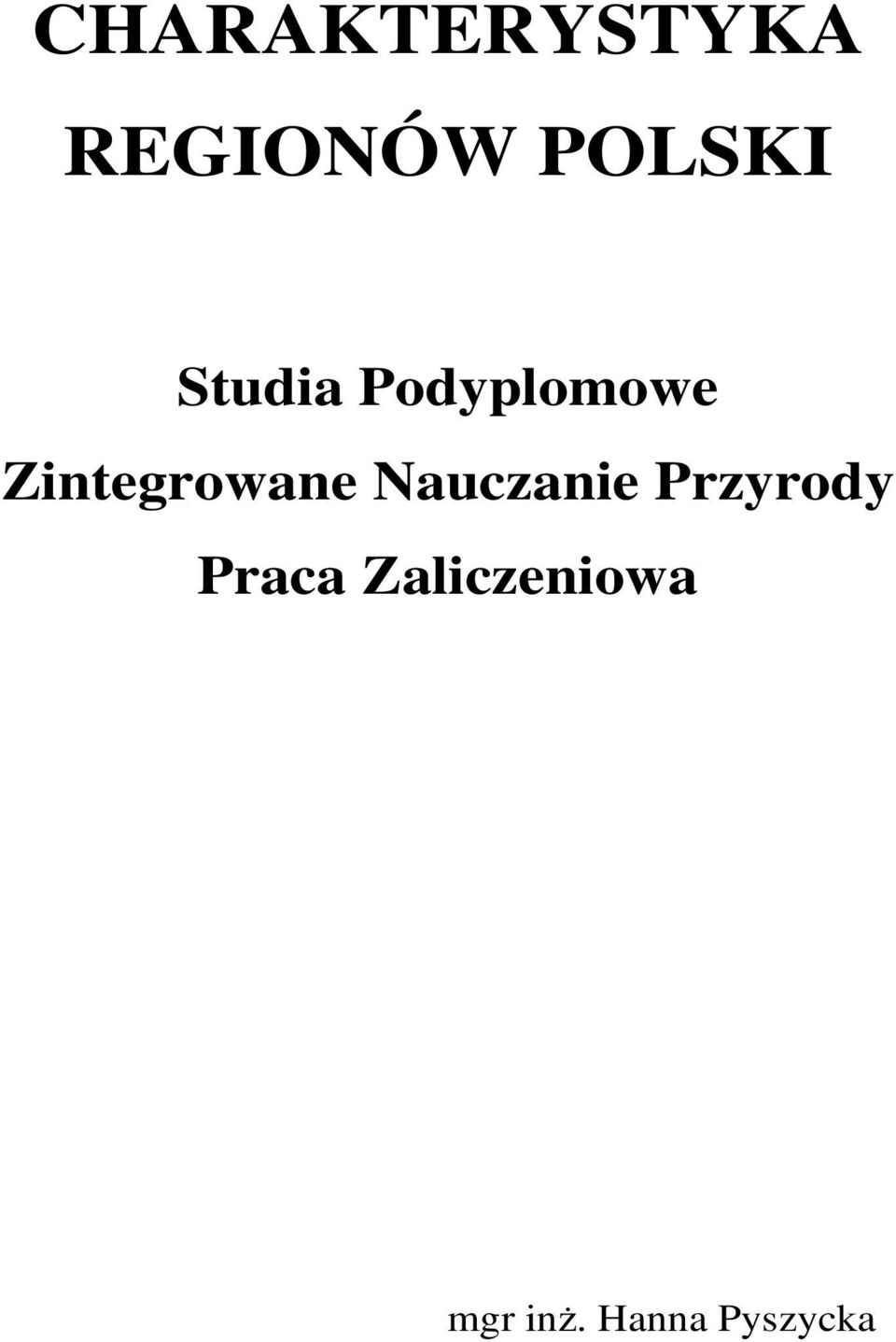 Nauczanie Przyrody Praca