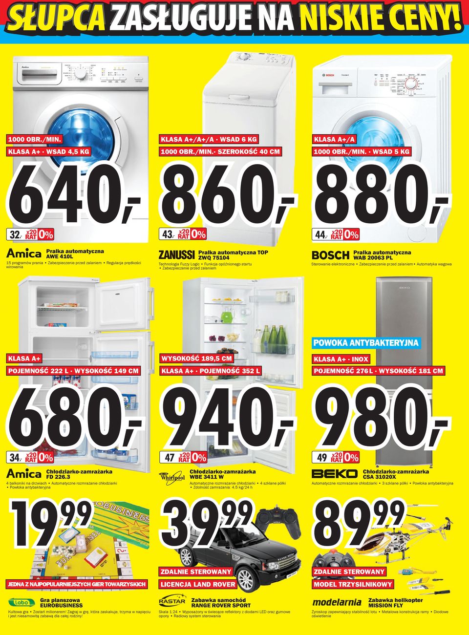 SZEROKOŚĆ 40 CM Pralka automatyczna TOP ZWQ 75104 Technologia Fuzzy Logic Funkcja opóźnionego startu Zabezpieczenie przed zalaniem KLASA A+/A 1000 880, OBR./MIN.