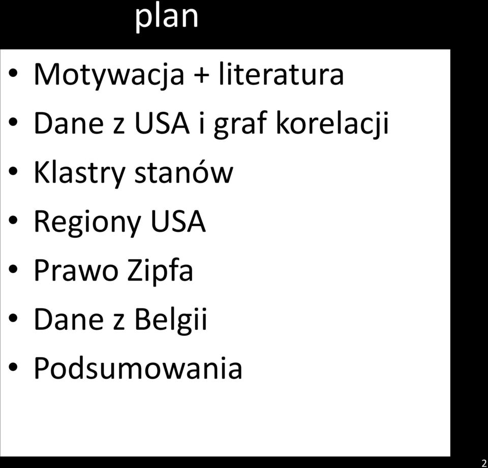 Klastry stanów Regiony USA