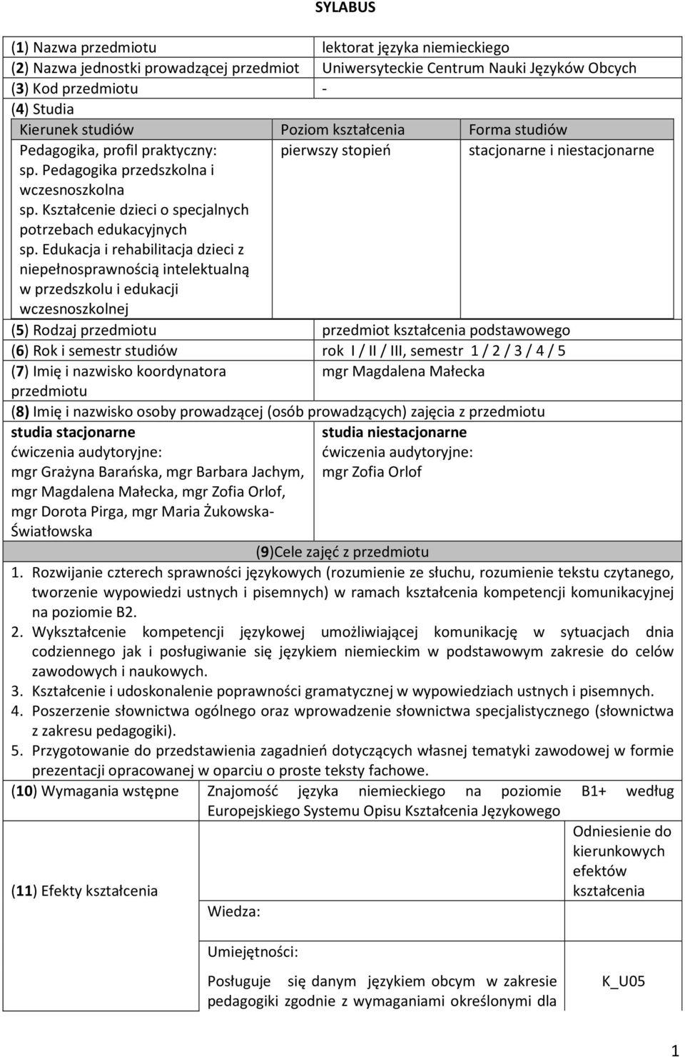 Kształcenie dzieci o specjalnych potrzebach edukacyjnych sp.