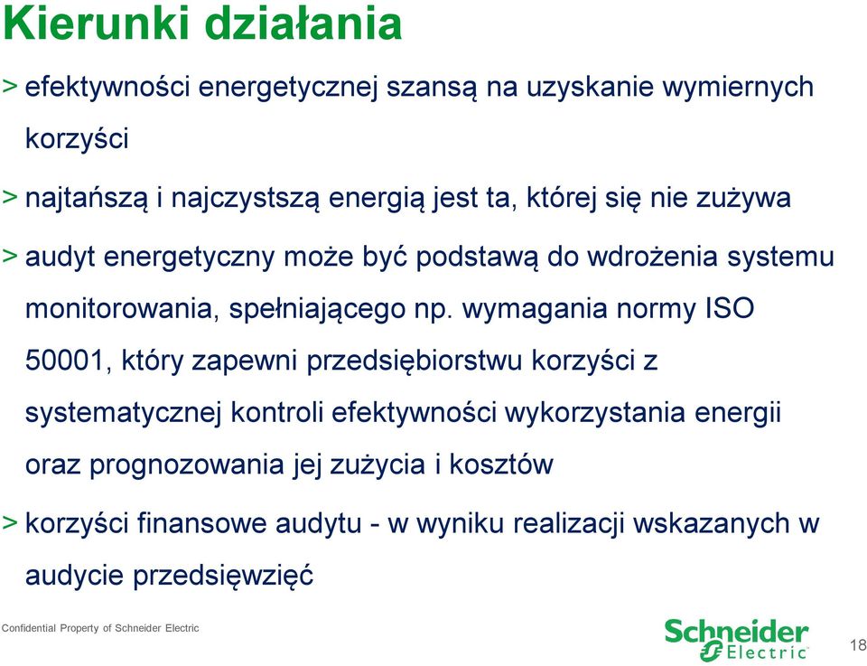 wymagania normy ISO 50001, który zapewni przedsiębiorstwu korzyści z systematycznej kontroli efektywności wykorzystania