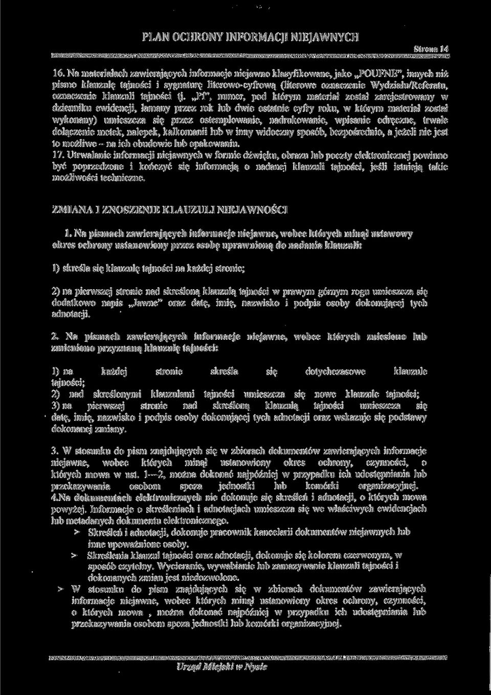 klauzuli tajności tj.