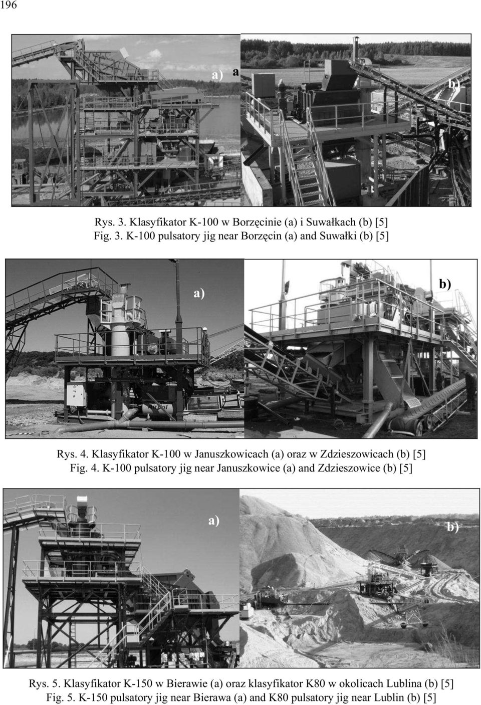 K-100 pulsatory jig near Januszkowice (a) and Zdzieszowice (b) [5] a) b) Rys. 5.