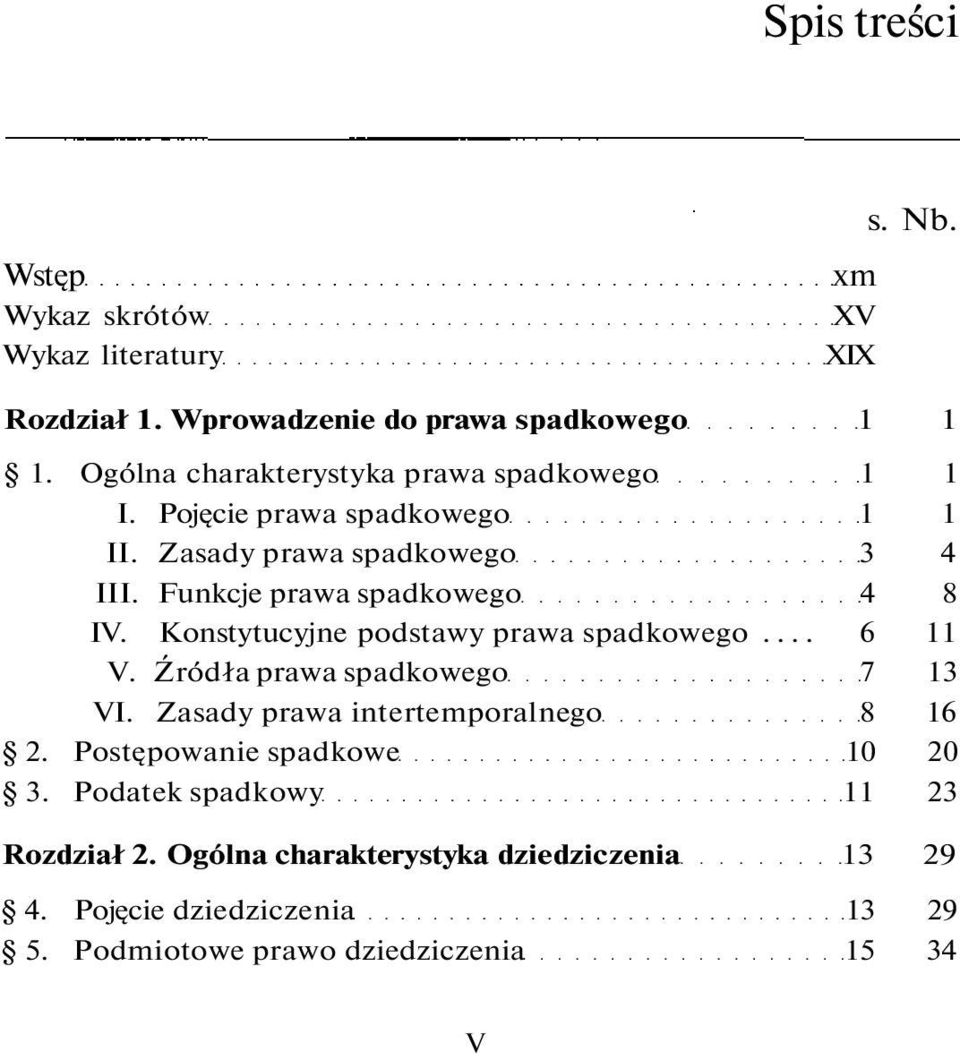 Funkcje prawa spadkowego 4 8 IV. Konstytucyjne podstawy prawa spadkowego... 6 11 V. Źródła prawa spadkowego 7 13 VI.