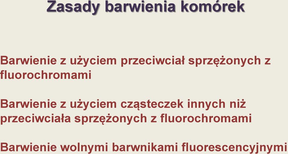 użyciem cząsteczek innych niż przeciwciała